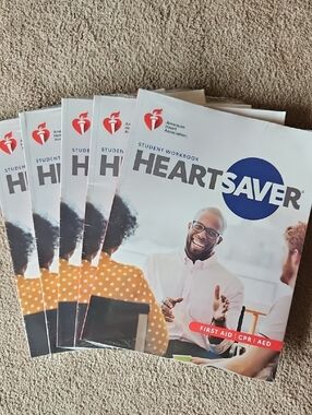 AHA First Aid CPR Student Workbooks (5)